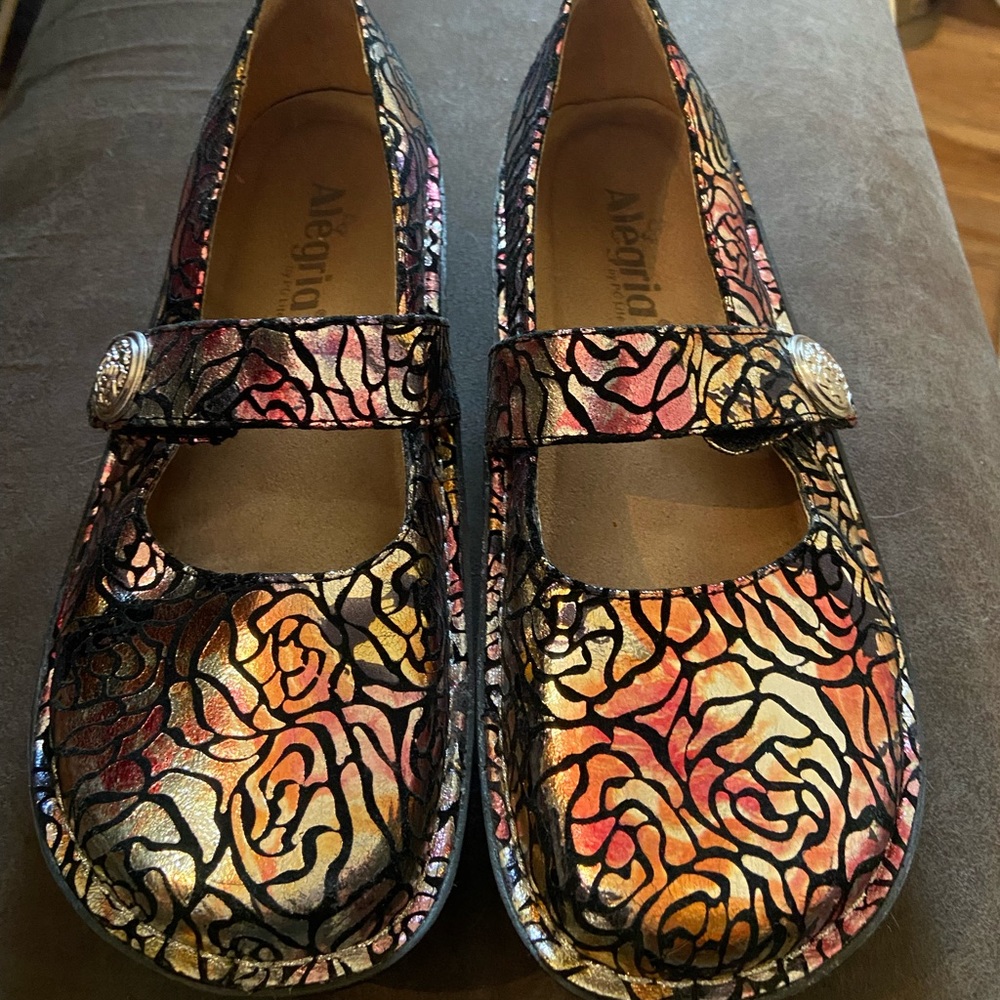 Alegria Mary Jane FEL-555 Nursing Shoe Autumn Rose Iridescent Women Sz 38(8)